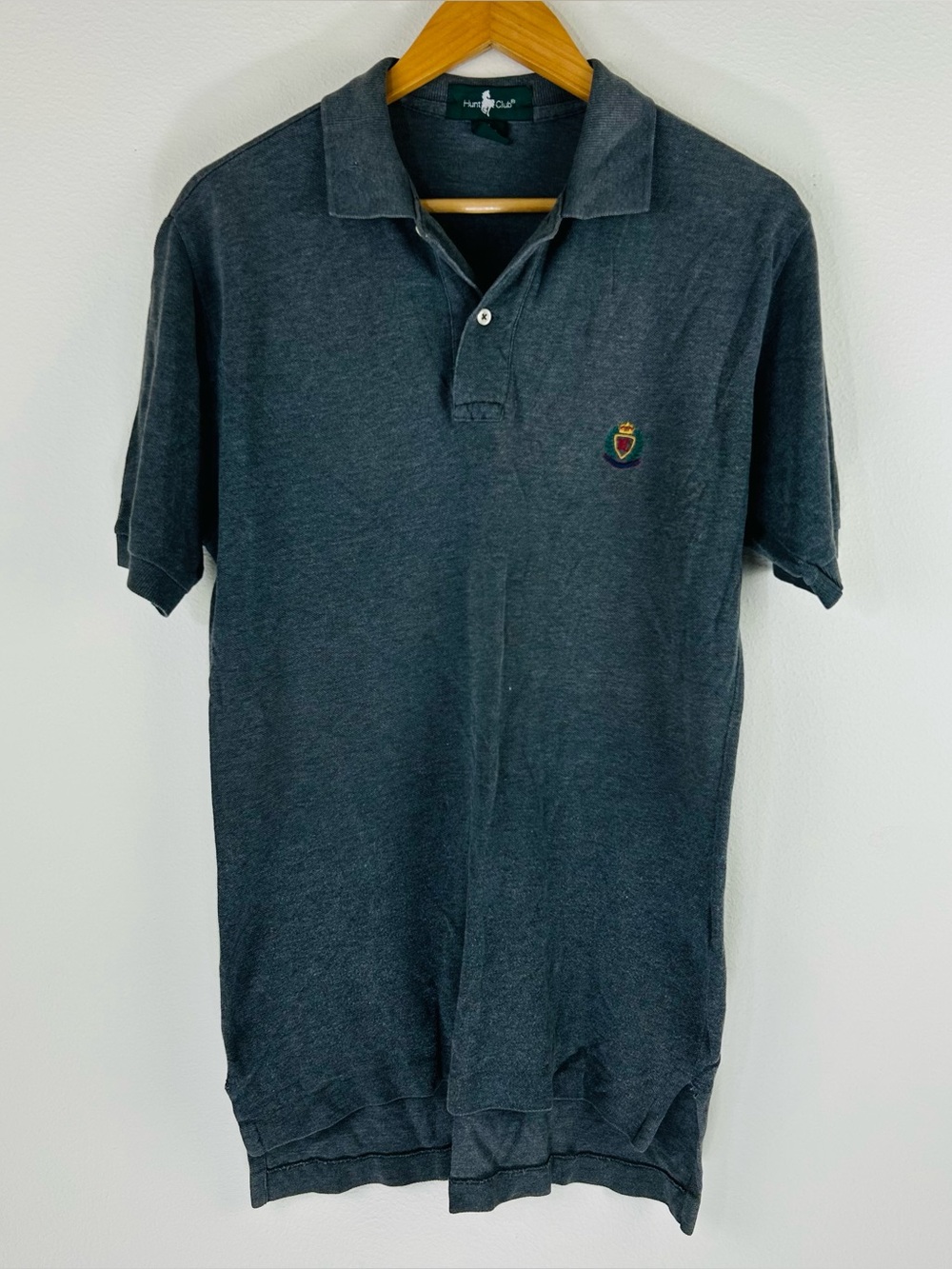 Vtg Hunt Club Men’s Gray Preppy Polo Size S